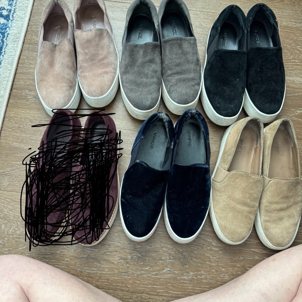 Vince Women’s Suede Slip-On Loafers - Black, Brown, Tan, Cream, Burgundy